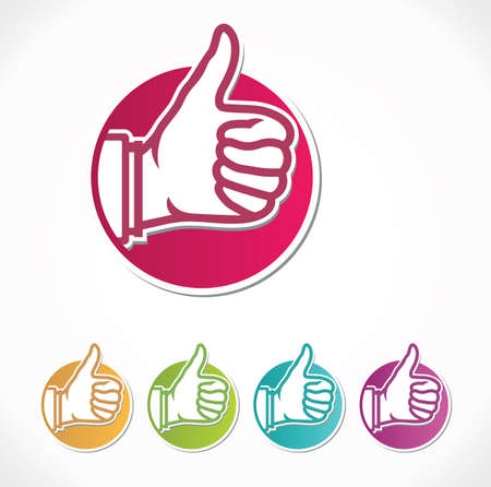 vector thumb up stickersのイラスト素材