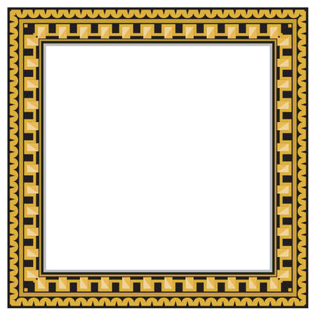 gold antique frame isolated on white backgroundのイラスト素材