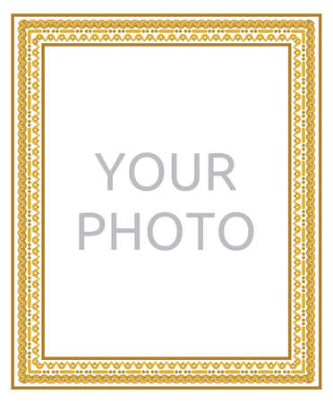 gold antique frame isolated on white backgroundのイラスト素材