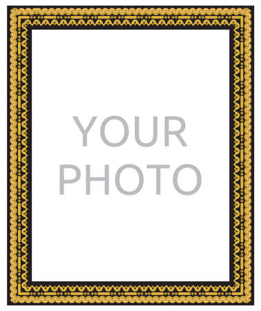 gold antique frame isolated on white backgroundのイラスト素材