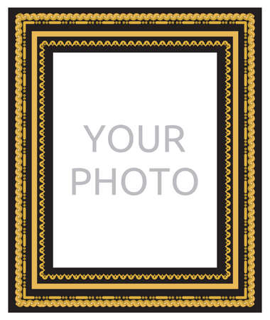 gold antique frame isolated on white backgroundのイラスト素材