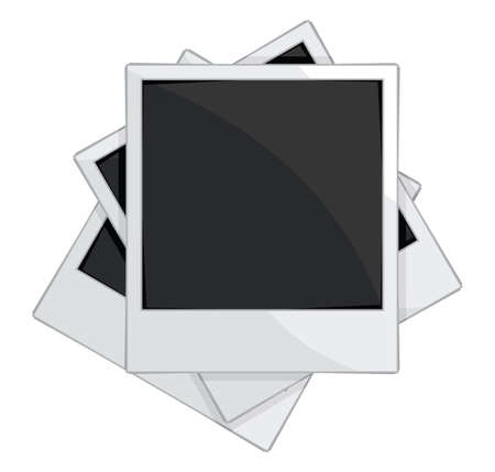 Empty photo frames on white backgroundのイラスト素材