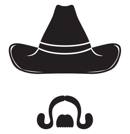 Cowboy Hat and mustacheのイラスト素材