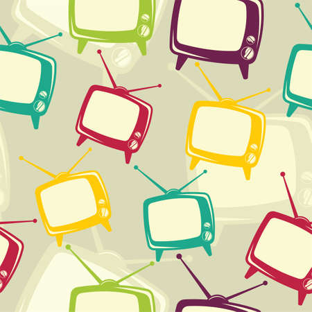 Retro tv icon patternのイラスト素材