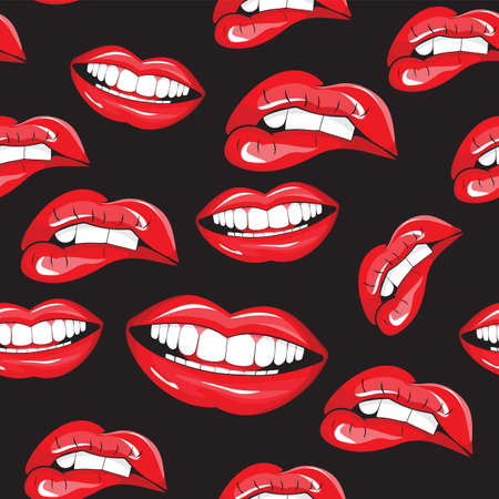 Lips seamless patternのイラスト素材