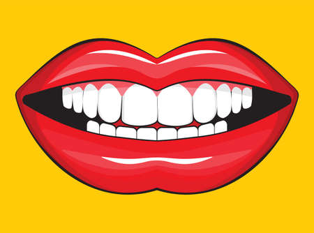 glossy female lipsのイラスト素材