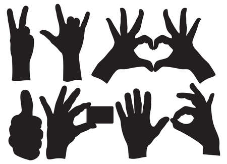 Human Hand Sign collectionのイラスト素材