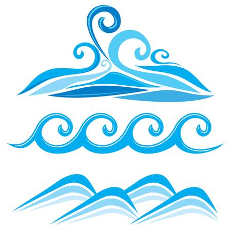 Set of wave symbolsのイラスト素材