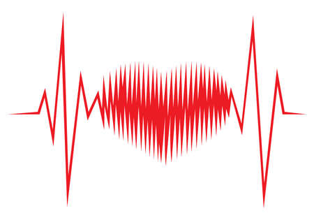 Heart shape ECG lineのイラスト素材