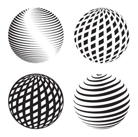 collection of abstract globe icons and symbolsのイラスト素材