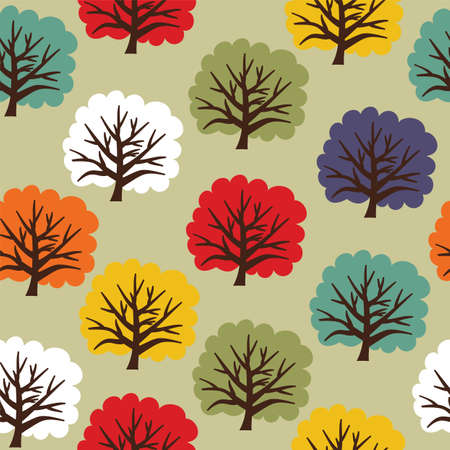 Seamless tree patternのイラスト素材