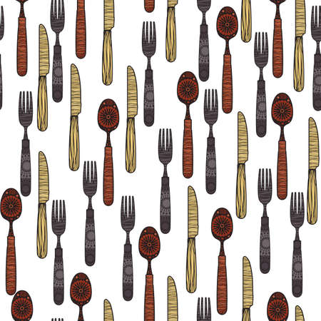 Multicolored cutlery icons backgroundのイラスト素材