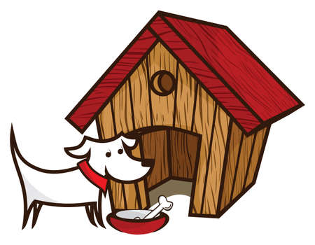 Dog with dog houseのイラスト素材