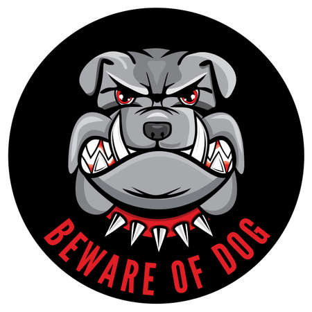 Beware of dog signのイラスト素材