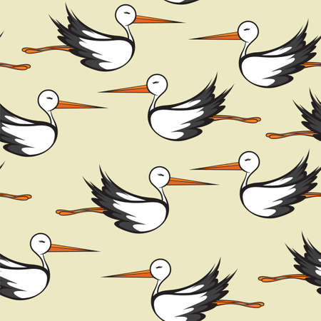 Stork patternのイラスト素材