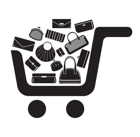 cart with chopping elementsのイラスト素材
