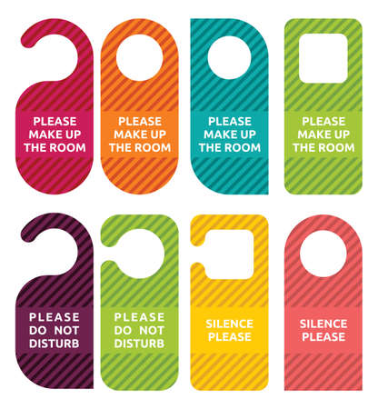 do not disturb door hanger setのイラスト素材