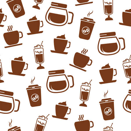 Seamless coffee patternのイラスト素材
