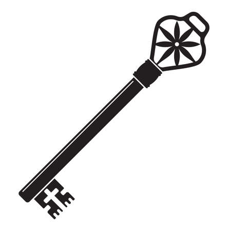 old key isolated on whiteのイラスト素材