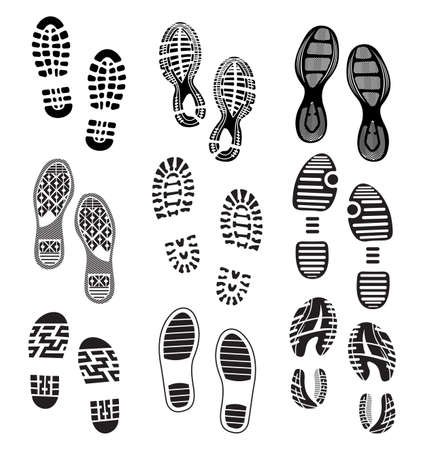 the collection of a imprint soles shoesのイラスト素材