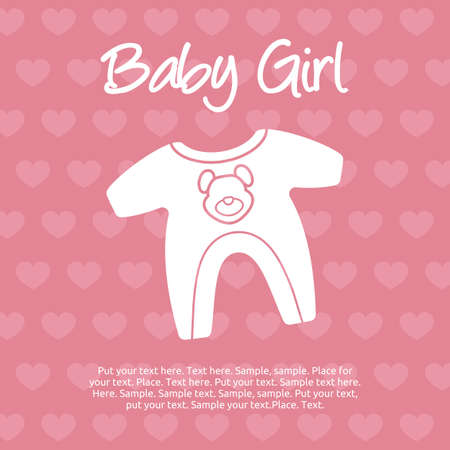 baby girl cardのイラスト素材