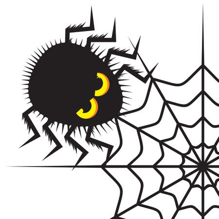 Spider and cobwebのイラスト素材