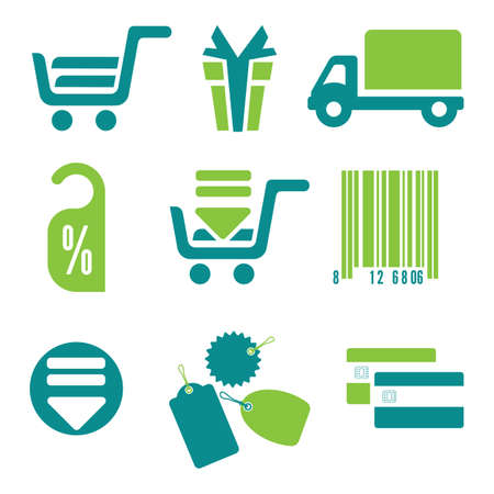 On-line shopping web iconsのイラスト素材