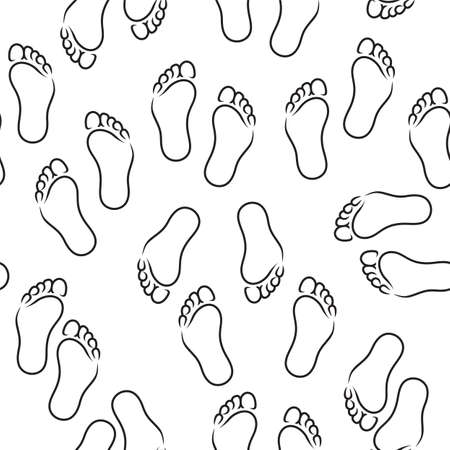 foot imprint seamless patternのイラスト素材