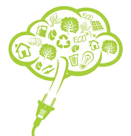 green plug - electric power conceptのイラスト素材