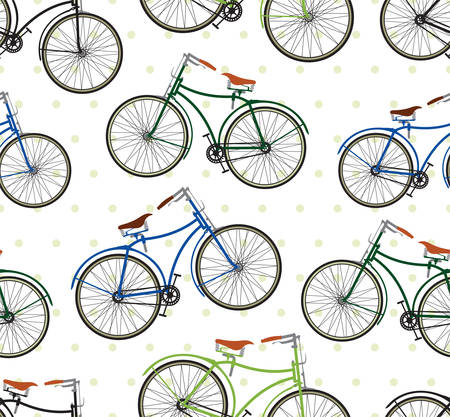 Retro bike patternのイラスト素材