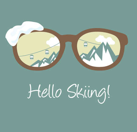 Hello skiingのイラスト素材