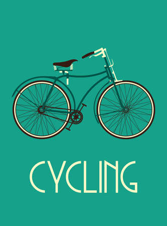 Retro bike posterのイラスト素材