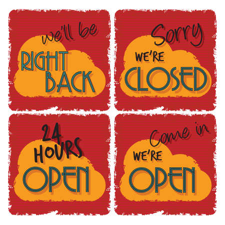 open and closed signsのイラスト素材