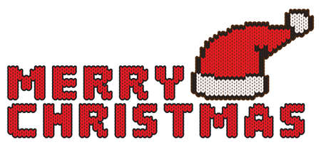 knitting wool merry christmasのイラスト素材