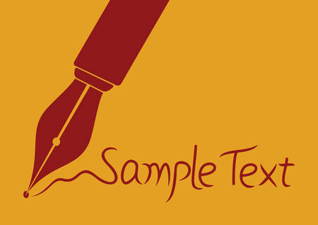 Fountain pen template cardのイラスト素材