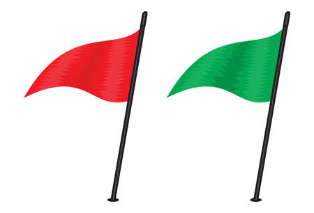 red and green triangular flagのイラスト素材
