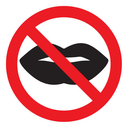 No kisses signのイラスト素材