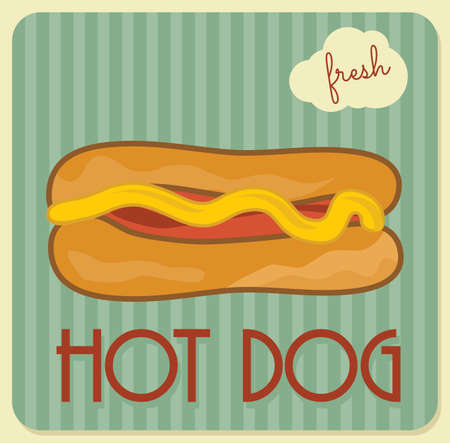 Vintage Hot Dog labelのイラスト素材