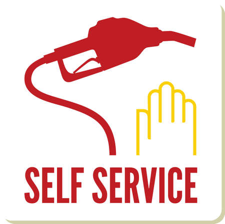 Self service gas station signのイラスト素材