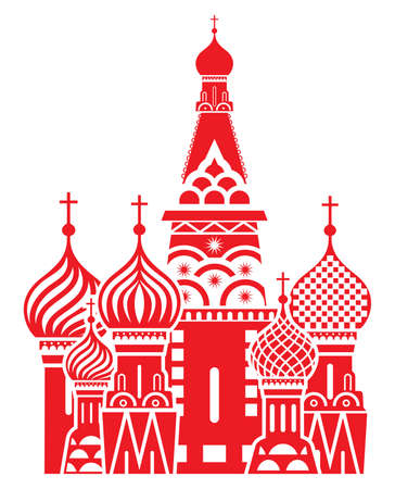 Moscow symbol - Saint Basil s Cathedral, Russiaのイラスト素材