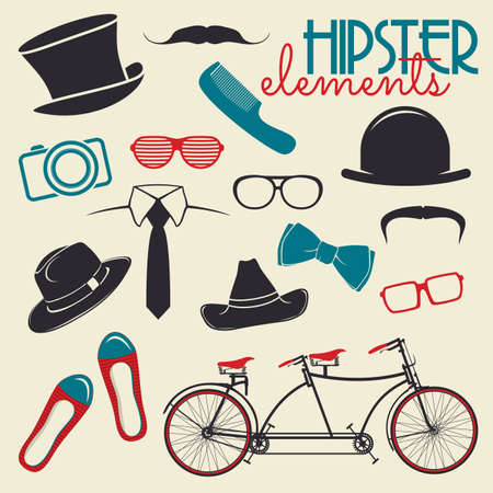 Hipster style elements and iconsのイラスト素材
