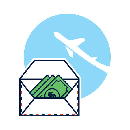 Airmail money transferのイラスト素材