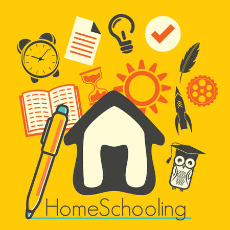Home schoolingのイラスト素材