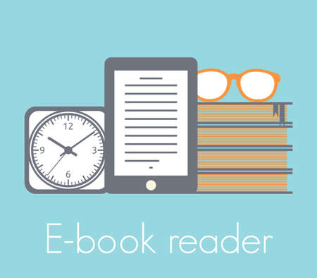 E-book reader conceptのイラスト素材