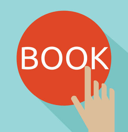 Hand click on book buttonのイラスト素材