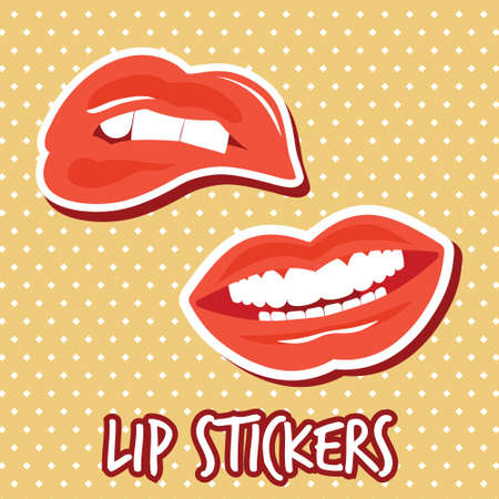 Lip stickersのイラスト素材