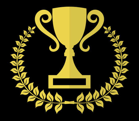 Trophy with laurel wreath iconのイラスト素材