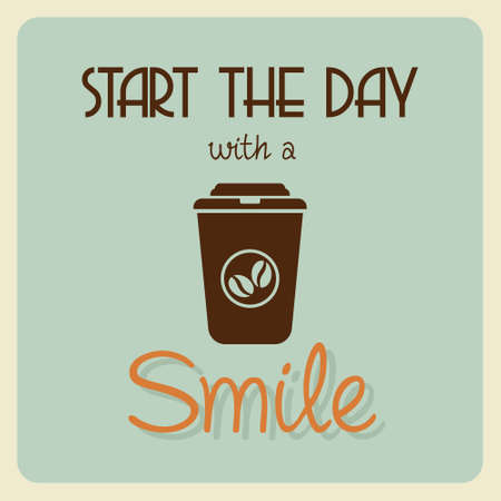 Start the day with coffeeのイラスト素材