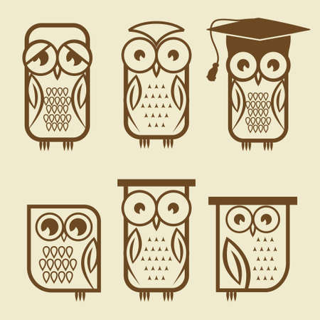 owl collectionのイラスト素材