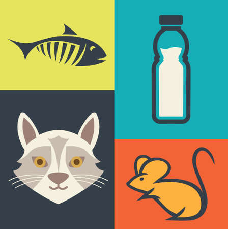 Cat menu illustrationのイラスト素材
